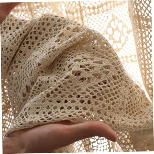 CUCUFA Cortinas Boho, Cortinas de Encaje de Tejido Retro de 39x71 Pulgadas, Crochet de algodón filtrante de luz para Patio, Dormitorio, Sala de Estar