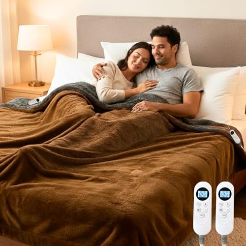 Electric King Size Heated Blanket with Dual Controls