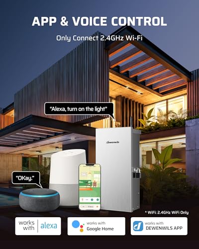 DEWENWILS 300W Wi-Fi Low Voltage Landscape Transformer Landscape Lighting Transformer 120V AC to 12V/14V AC Outdoor Lights Smart Low Voltage Transformer 3 Zones LED Lights