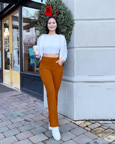 Image of G4Free Bootcut Yoga Pants with 4 Pockets Flare Leggings for Women High Waisted Casual Dress Pants