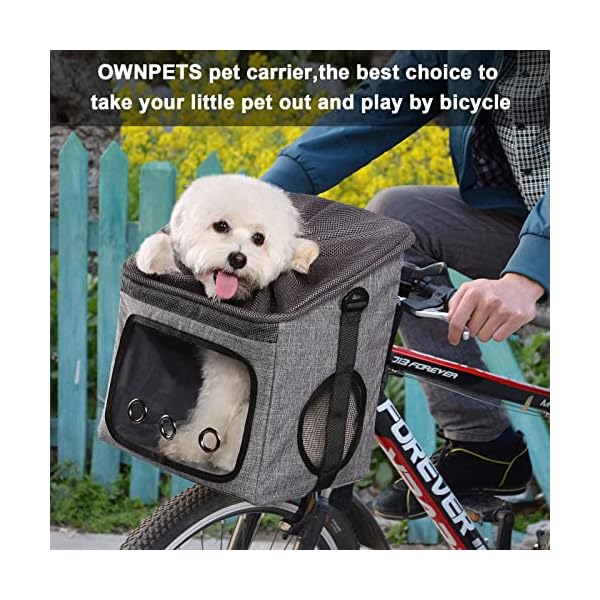 Ownpets-Dog-Bike-Basket-Bag-Pet-Carrier-Dog-Car-Seat-with-Safety-Rope-Adjustable-Shoulder-Strap-Portable-Breathable-Bicycle-Basket-Bag-for-Dogs-and-Cats Breathable Bicycle Basket Bag for Dogs
