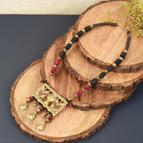 Image of AAKRITI ART CREATIONS Handcrafted Tribal Necklace Collection | Royal & Queen-Inspired Artisan Brass Statement Jewelry | Ethnic, Elegant & Regal Necklaces for Women