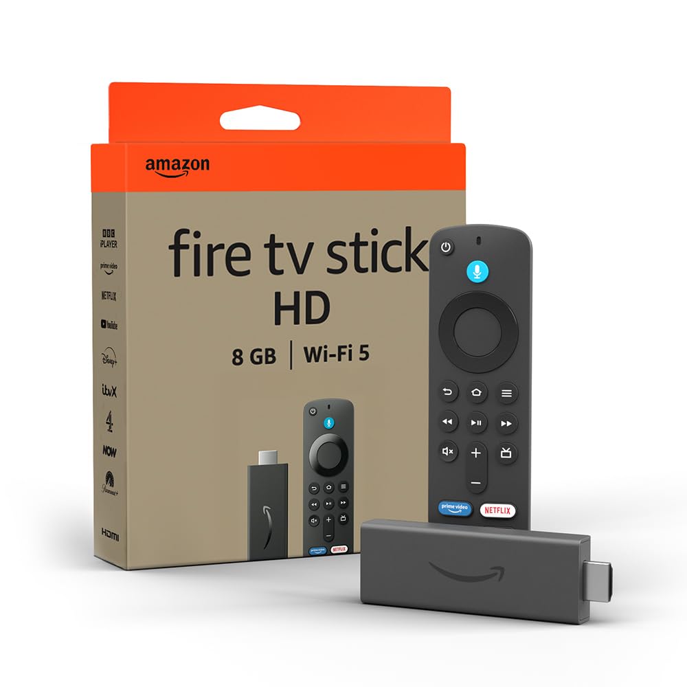 Amazon Amazon Fire TV Stick HD (Newest gen), free and live TV, Alexa Voice Remote, smart home controls, HD streaming