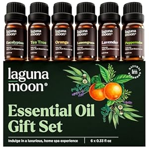 Essential Oils Set – Top 6 Blends for Diffusers, Home Care, Candle Making Scents, Fragrance, Aromatherapy, Humidifiers, Gifts – Peppermint, Tea Tree, Lavender, Eucalyptus, Lemongrass, Orange (10mL)