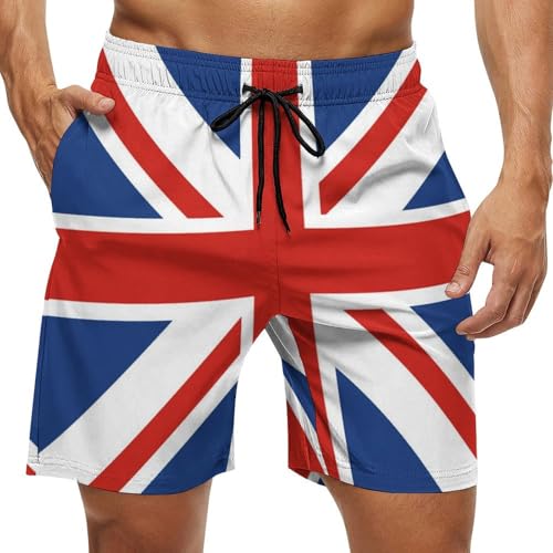 Union Jack UK Flag Men's Swim Trunks Quick Dry Bathing Suit Swimming Shorts Beach Swimwear