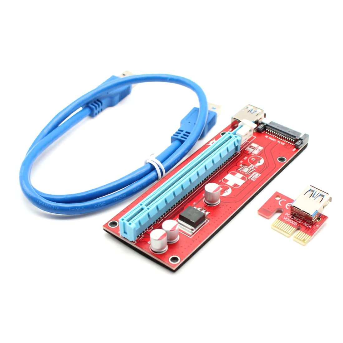 YinaLoi 1X to 16X PCIE Express PCI-E Graphic Extender Riser Card Board Adapter with USB 3.0 Cable for Bitcoin Mining ETH LTC