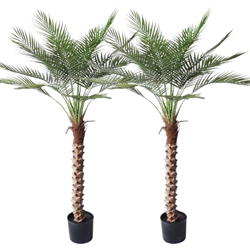 Artificial Palm Tree 5FT Large Fake Sago Palm Plant with 18 Trunks Perfect Tall Faux Tree in Pot for...