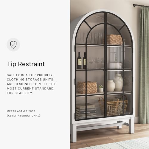 Image of Signature Design by Ashley Basinger Display Cabinet, White Farmhouse