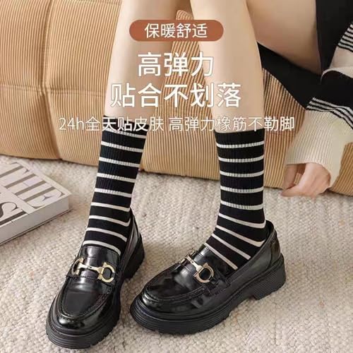 Striped autumn and winter cotton sports socks, simple Korean-style long socks for students4