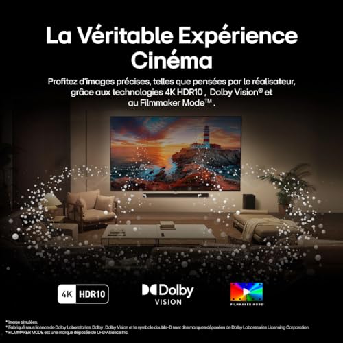 LG TV QNED Evo AI 2025 | 65QNED93A | 65'' (164 cm) | MiniLED 144Hz| Processeur α8 AI 4K Gen2 |Dolby Vision & Atmos | Alexa