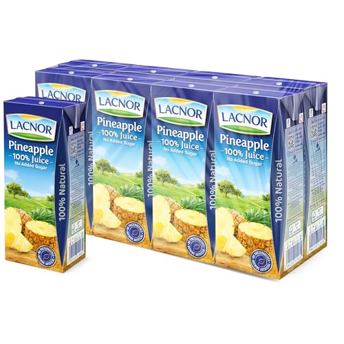 Lacnor Essentials Pineapple 100% Juice No Added Sugar 180Ml Pack Of 8