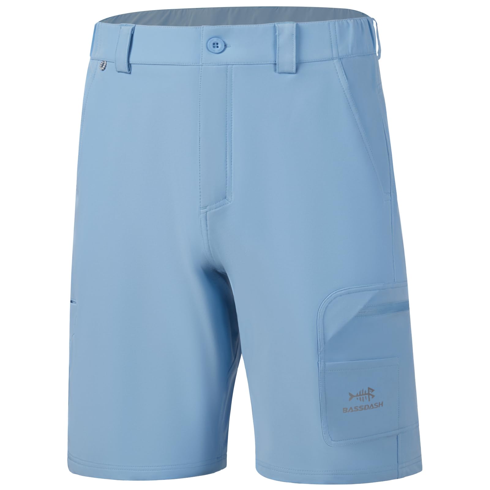 Bassdash FP01M Short Cargo de pêche pour Homme 10,5" à séchage Rapide UPF 50+ résistant à l'eau