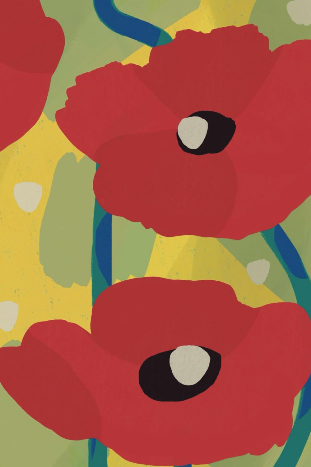 The Poppy Flowers Bloomed by Nuna, Dotted Journal Notebook, Soft Cover, Writing Journal, 300 dotted white pages, variegated plant (6 x 9 inches)