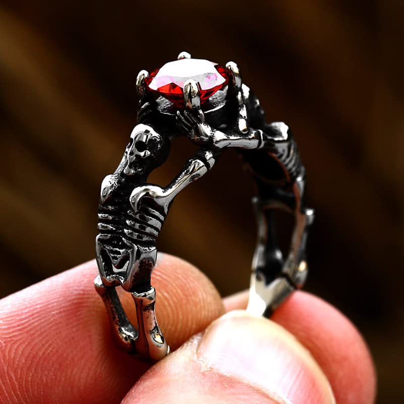 Image of Death Skull Ring for Men Stainless Steel Jewelry Biker Rings Scary Death Ring Skull for Gifts