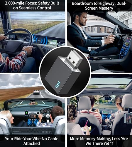 Wireless CarPlay Adapter for iPhone, 2025 Upgraded Wired to Wireless for Apple CarPlay, Mini USB Design Car Play Adapter, Plug and Play, Stable Connection with OEM Wired CarPlay Vehicles & iOS 10+