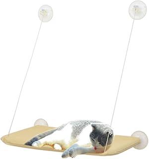 Pinji Hamac de Fenêtre Chat avec Ventouse, Hamac de Fenêtre pour Chat, Suspendus Lit de Animaux de Compagnie avec Ventouse Confortable Taille Uniforme