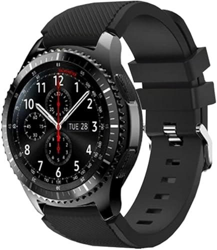 Correa para Gear S3 (1.811in, silicona suave, 0.866in, repuesto para reloj inteligente Samsung Gear S3 FrontierS3 ClassicGalaxy Watch 1.811in, Moto