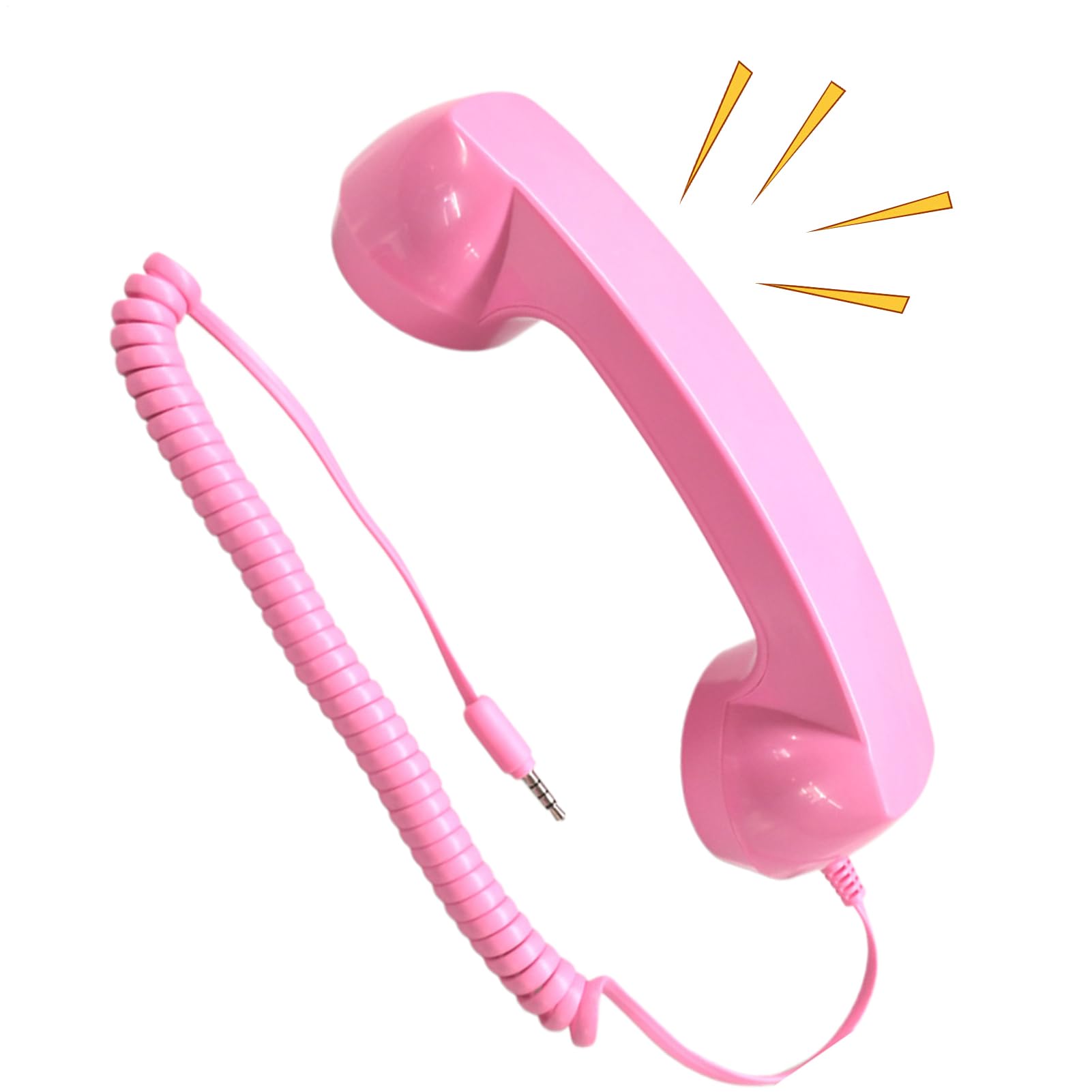 Auricular de teléfono retro adaptable con cable rizado para línea fija 8