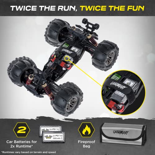 Laegendary Fast Rc Cars For Adults And Kids - 4X4, Off-Road Remote Control Car - Battery-Powered, Hobby Grade, Waterproof Monster Rc Truck - Toys And Gifts For Boys, Girls And Teens Black - Yellow #TOP5
