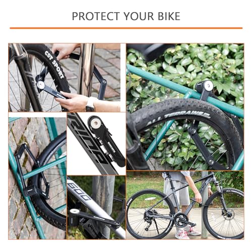 Antivol pliable pour velo et moto cadenas acier robuste de 86cm avec 4 cles