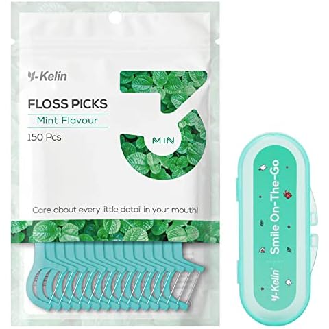Y-Kelin Dental Floss-150 Pcs Dental Floss Toothpick with Storage Box, Teeth Stick,Tooth Picks,Floss Picks,Teeth Cleaning Cover