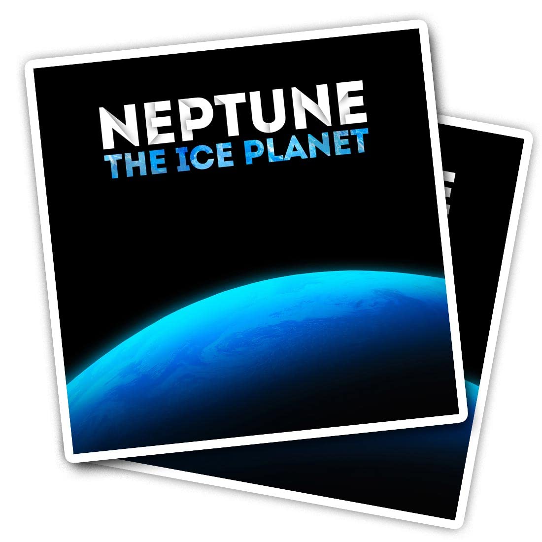 Vinyl Square Stickers (Set of 2) 10cm - Neptune The Ice Planet Solar System for Laptops, Tablets, Luggage, Scrap Booking, Fridges #63214
