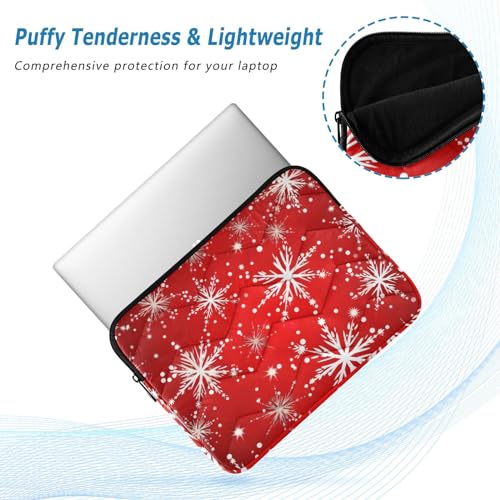 Funda para portátil 13-14 pulgadas impermeable roja con copos de nieve miniatura 5