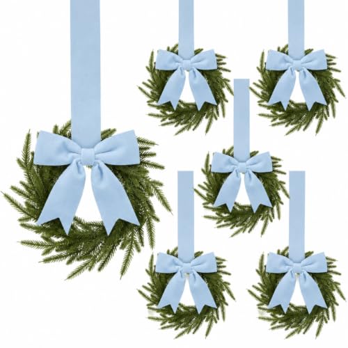 Luinabio 6 Pcs Mini Christmas Blue Velvet Cabinet...