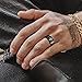 TUNGSTORY 10mm Black Tungsten Ring for Men Cross Wedding Band High Polished Beveled Edge Size 8