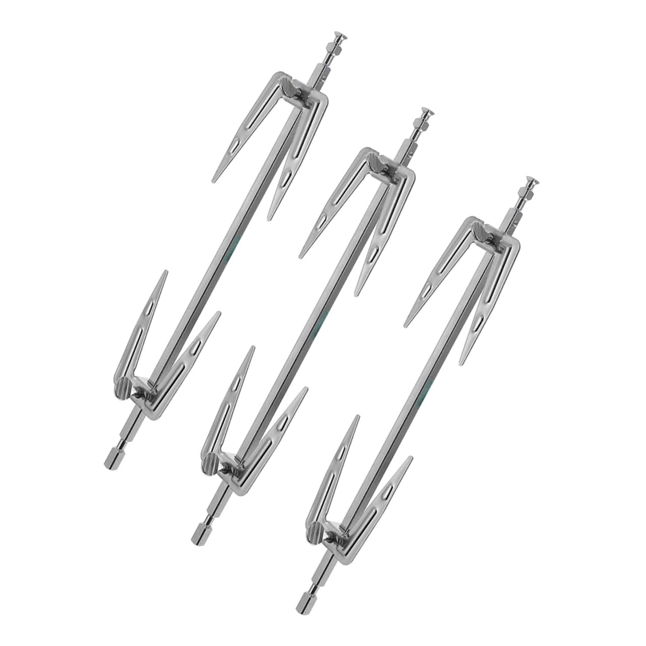 VICASKY 3pezzi Forchette per Barbecue in Acciaio Inossidabile per Grigliata Facile Forchette per Friggitrice ad Aria Utensili da Campeggio Resistenti per Barbecue e Ristoranti