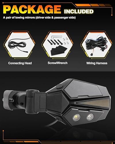 Braveway Utv Side Mirrors With Led Lights, O-Shaped Bracket Fit All 1.5-2.5" Roll Bar Cage, Amber White Green 3 Modes Compatible With Side By Side Polaris Rzr Ranger Kawasaki Teryx Mule Can-Am X3 #TOP3