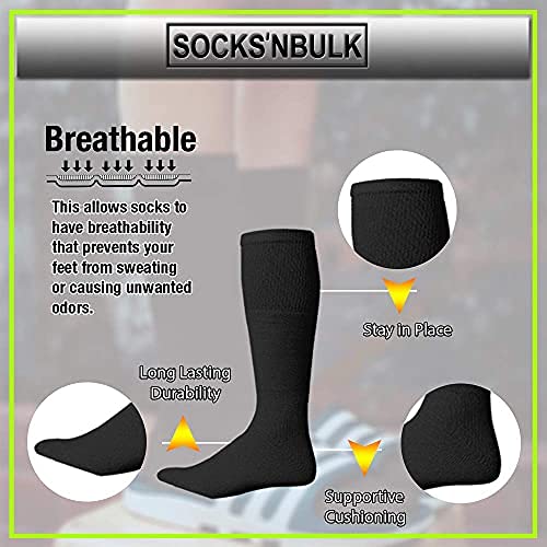 SOCKS'NBULK 60 Pairs Wholesale Bulk Sport Cotton Mens Crew, Ankle, Tube Socks, 10-13 (Mens Black Tube)2