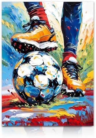 Vexilon Football Posters, Canvas Wall Art Football Poster, Colorf...