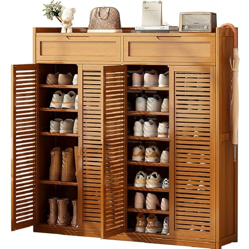 angelfanmily Mueble Zapatero de Bambú, Estantería Zapatero con 7 Niveles, Organizador Almacenamiento de Zapatos Multiuso, para Sala De Estar, Dormitorio, Armario del Pasillo