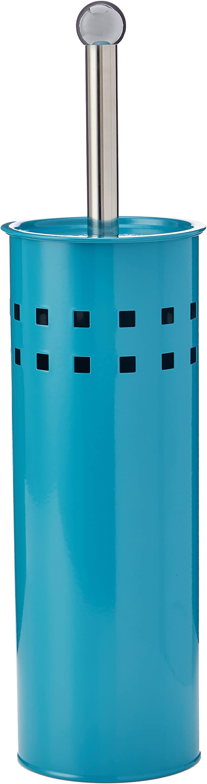 Premier Housewares Square Design Toilet Brush and Holder, 38 x 10 x 10 cm - Turquoise