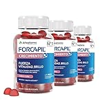 Arkopharma Forcapil Crecimiento, Pack Tratamiento de 3 meses, Sabor Frutos Rojos, Fuerza, Vitalidad y Brillo, Alta Concentración en Biotina, Vitamina B y C, Rojo, 60 Unidad (Paquete de 1)