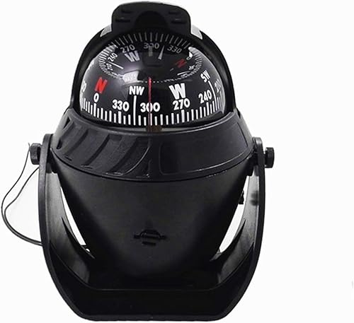 Brújula para tablero de instrumentos de barco, automóvil, camión, brújula nocturna visible con soporte de navegación electrónica marino claro para