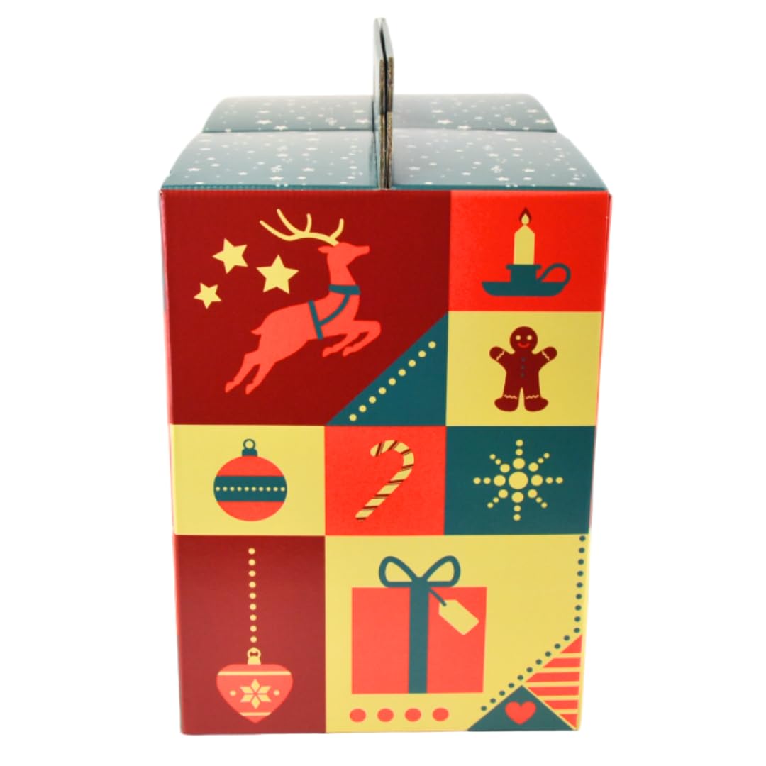 PZ 10 SCATOLA REGALO GRANDE IN CARTONE IDEALE PER CREARE PACCHI NATALE CESTO NATALIZIO CONFEZIONE REGALO 43,5 X 25,5 X 35 CM LIBERTY