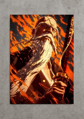 Image of NIJUKA Anime Printed A4 Size Metal sheet Poster For Home And Room Decoration | For Anime Art Fans Boys And Girls (Master Of Fully Power Full Bankai)