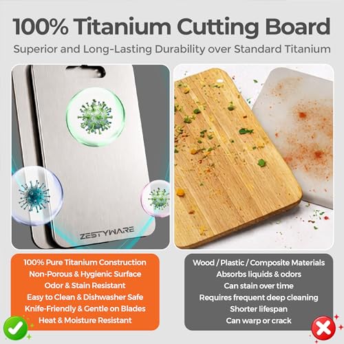 Set de 3 tablas de cortar de titanio puro miniatura 2