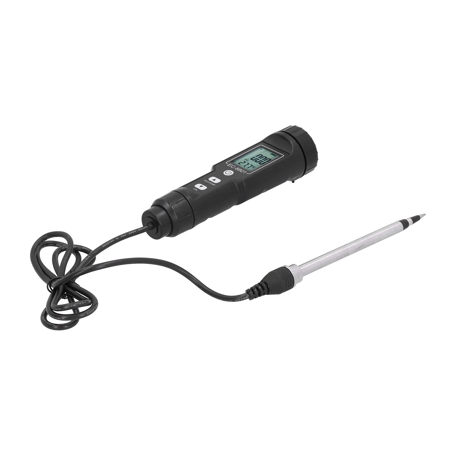 Haofy Probador de Suelo Portátil, Probador de Salinidad EC del Suelo, Sonda para Jardinería, Plantas, Herramienta de Cultivo de Jardín