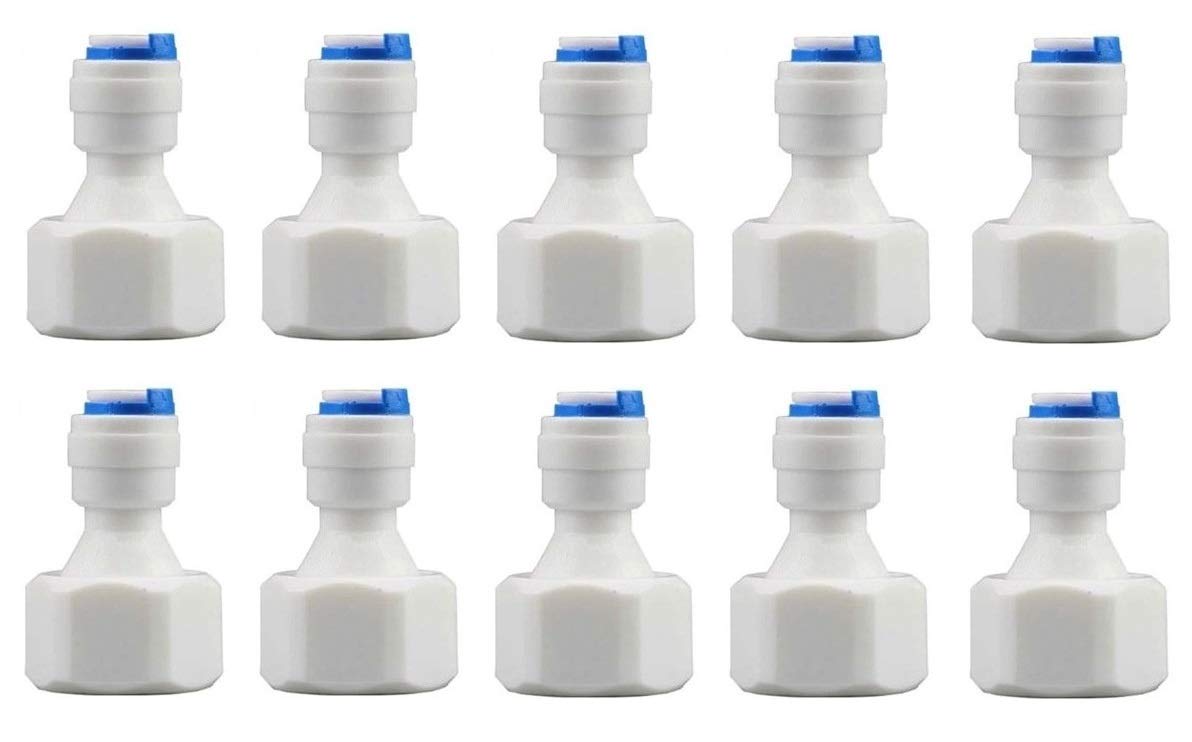 KRPLUS RO Female Straight Connector 1/2 Inch Tap Straight Connector for 1/4 Inch Pipe with Teflon Tape White (Pack Of 10)-image-18