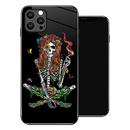 Tnxee iphone 12 mini case,floral hippie skeleton pattern for ipho…