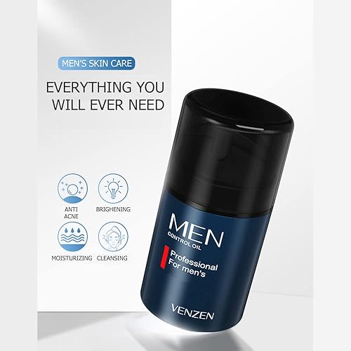 Miniatura 9 de VENZEN Hombres Control Aceite Limpiador Facial Crema Hidratante Piel Seca Purificar Suave Tónico Anti-Acné Antienvejecimiento 50g/1.76oz