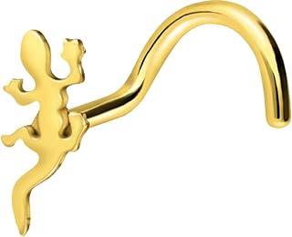 PIERCINGLINE 20G Surgical steel 316L nostril piercing jewelry | GECKO | nose stud screw