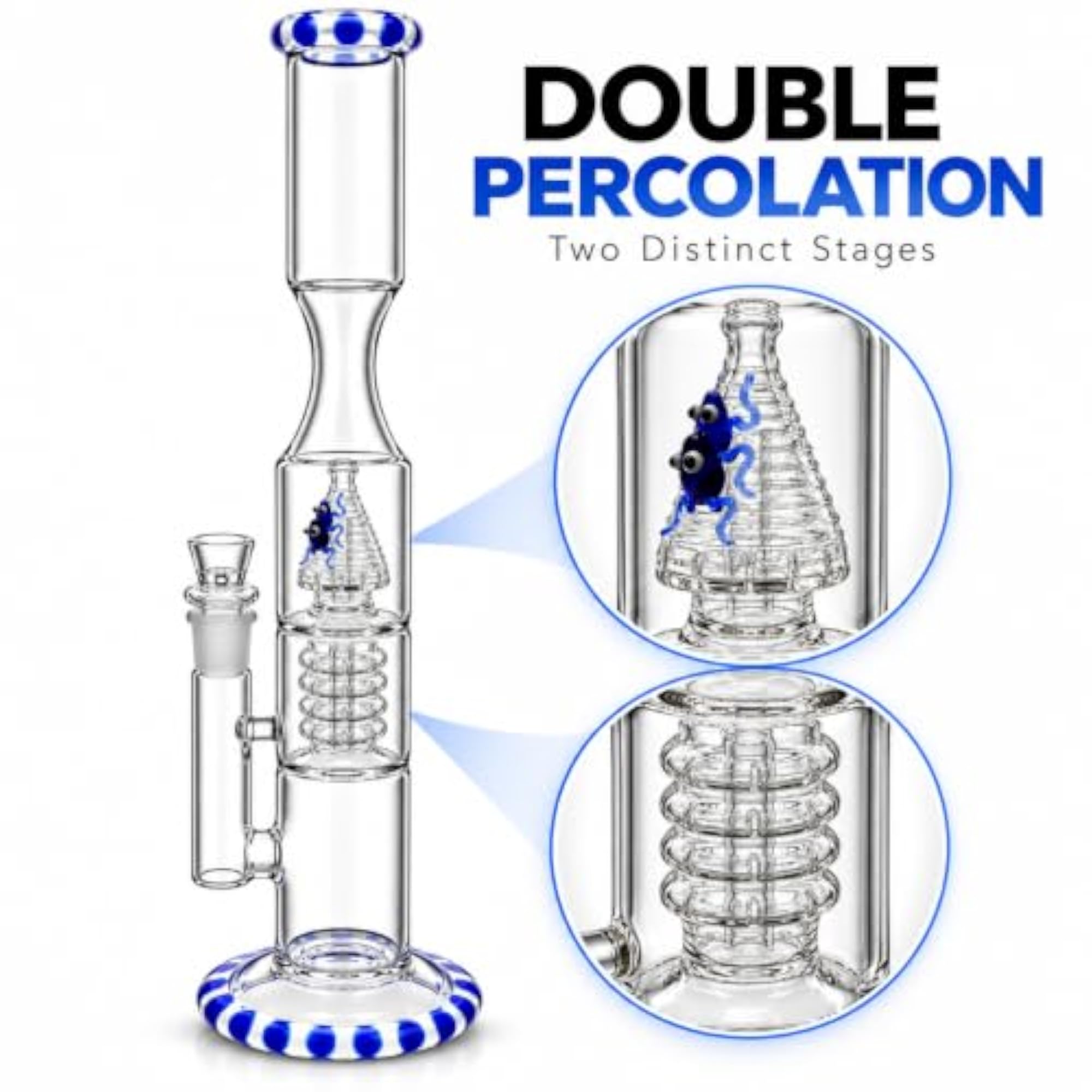 Bong- 17 inch Double Percolator Bong