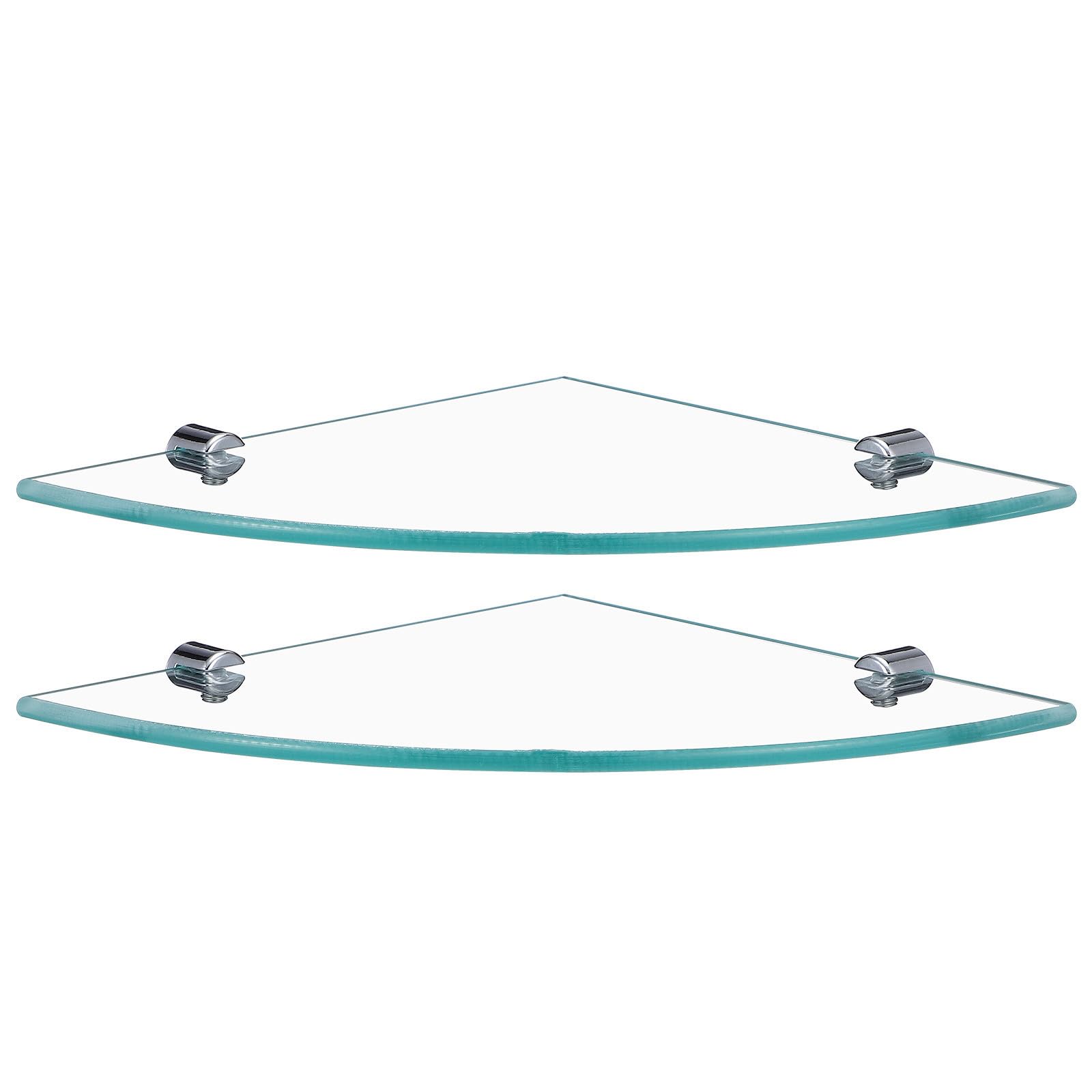 Estante de baño de esquina de vidrio elegante HOMSFOU, 2 piezas de diseño para baño moderno