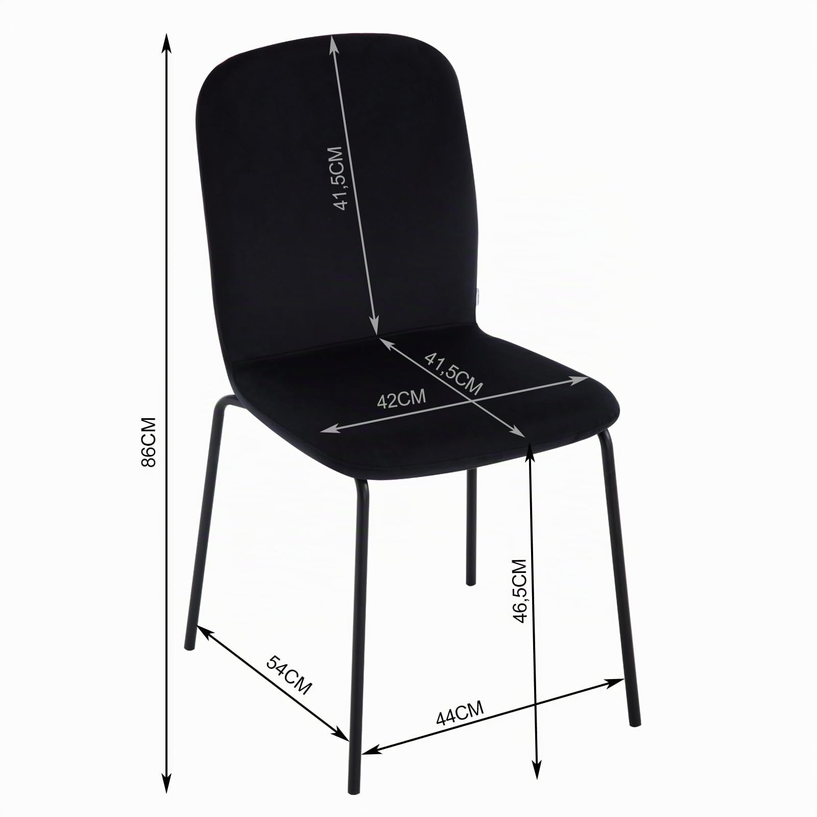 WOLTU Esszimmerstühle 4er Set, Stapelstühle mit Metallbeinen
