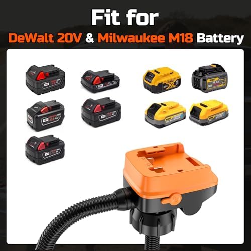 Cordless Fuel Transfer Pump Compatible with Milwaukee M18 for Dewalt 20V (Battery Not Included) 3.2 GPM Portable Automatic Oil Pump with 41'' Hose and 3 Adapters - 2
