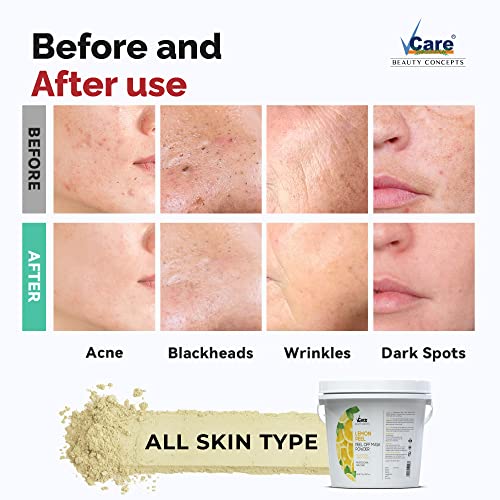Image of Vcare Jelly Lemon Peel Off Mask For Facials Skincare |Face Mask Powder 1Kgs - Facial Skin Care Product for Women Smoothing, Moisturizing, Cleansing and Refreshing|Suits All Skin Types
